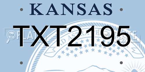 TXT2195 Kansas License Plate