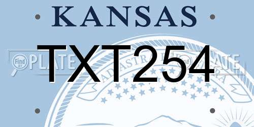 TXT254 Kansas License Plate