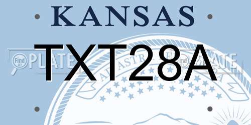 TXT28A Kansas License Plate