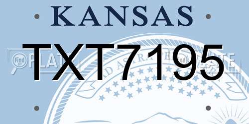 TXT7195 Kansas License Plate