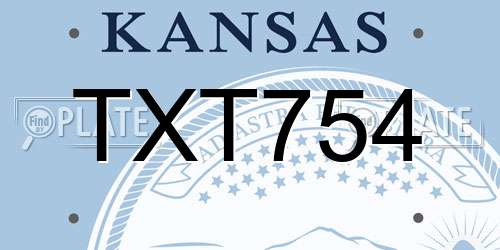 TXT754 Kansas License Plate