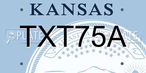 TXT75A Kansas License Plate