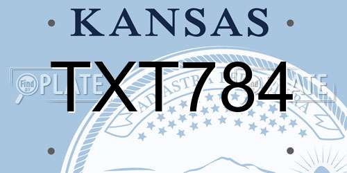 TXT784 Kansas License Plate
