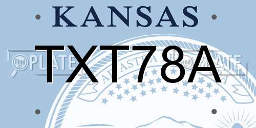 TXT78A Kansas License Plate