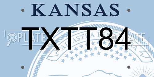 TXTT84 Kansas License Plate