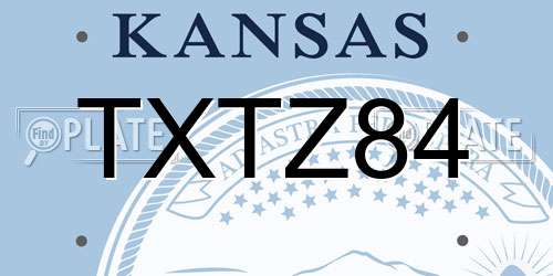 TXTZ84 Kansas License Plate