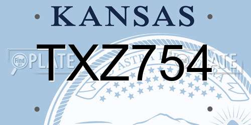 TXZ754 Kansas License Plate