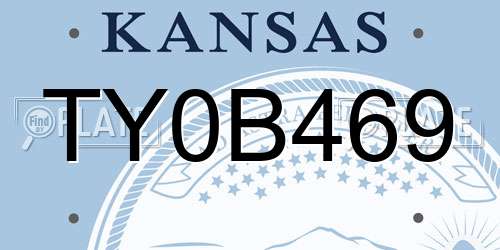 TY0B469 Kansas License Plate