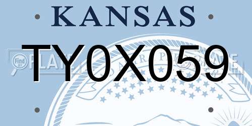 TY0X059 Kansas License Plate
