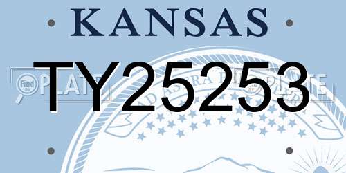 TY25253 Kansas License Plate