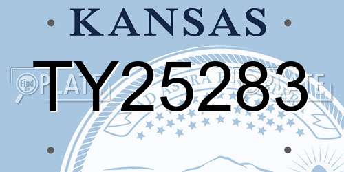 TY25283 Kansas License Plate