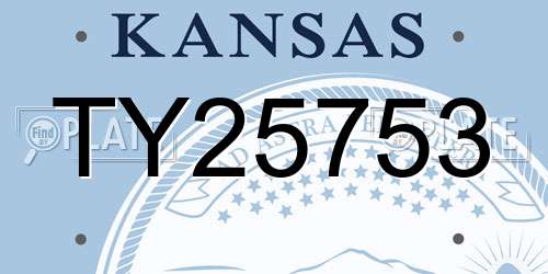 TY25753 Kansas License Plate