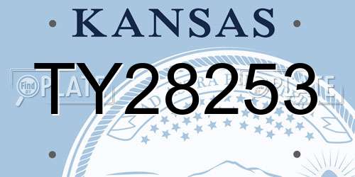 TY28253 Kansas License Plate