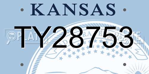TY28753 Kansas License Plate