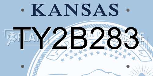 TY2B283 Kansas License Plate