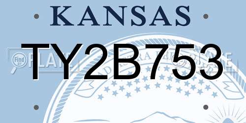 TY2B753 Kansas License Plate