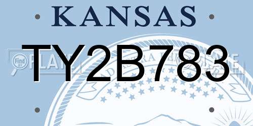 TY2B783 Kansas License Plate