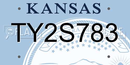 TY2S783 Kansas License Plate