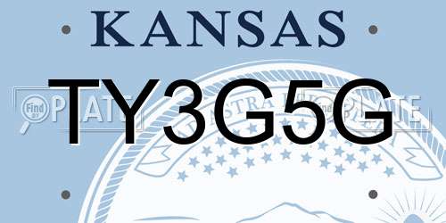 TY3G5G Kansas License Plate