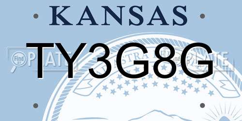 TY3G8G Kansas License Plate