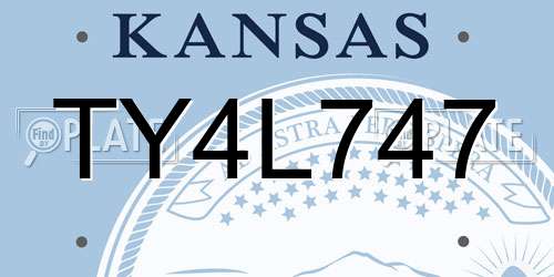 TY4L747 Kansas License Plate