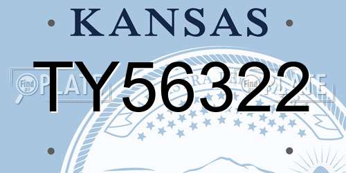 TY56322 Kansas License Plate