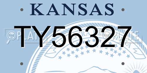 TY56327 Kansas License Plate