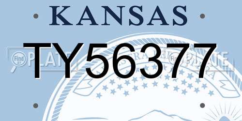 TY56377 Kansas License Plate