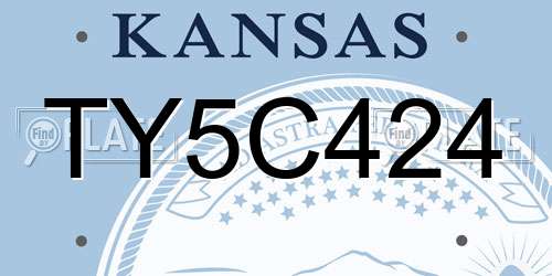 TY5C424 Kansas License Plate