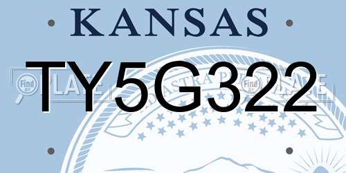 TY5G322 Kansas License Plate