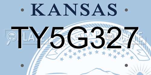 TY5G327 Kansas License Plate