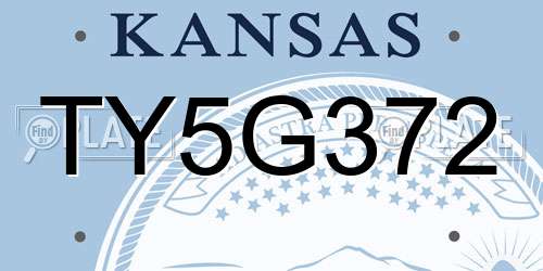 TY5G372 Kansas License Plate