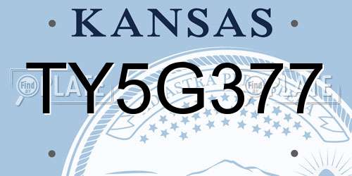 TY5G377 Kansas License Plate