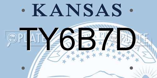 TY6B7D Kansas License Plate