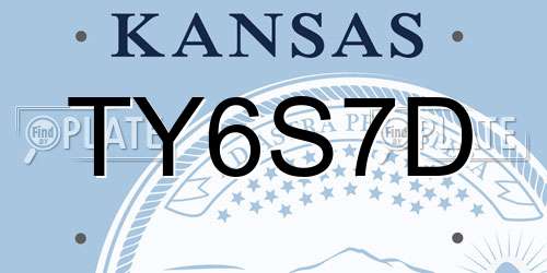 TY6S7D Kansas License Plate