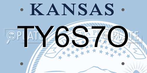 TY6S7O Kansas License Plate
