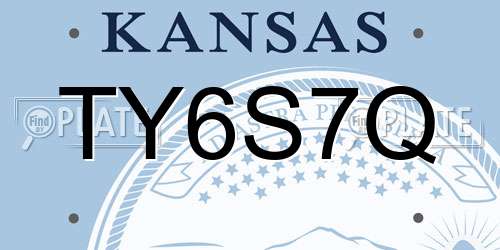 TY6S7Q Kansas License Plate