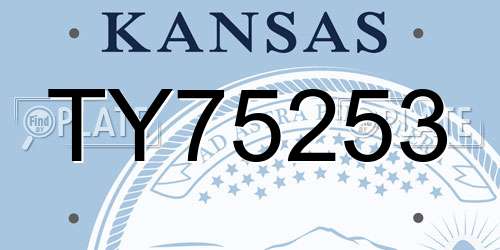 TY75253 Kansas License Plate