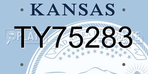 TY75283 Kansas License Plate