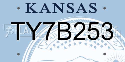 TY7B253 Kansas License Plate