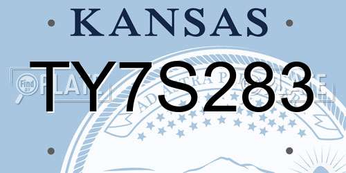 TY7S283 Kansas License Plate