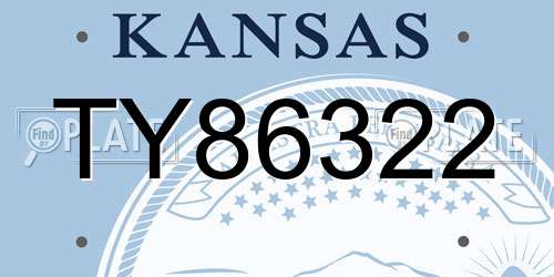 TY86322 Kansas License Plate