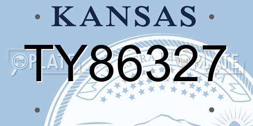 TY86327 Kansas License Plate