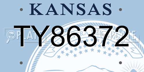 TY86372 Kansas License Plate