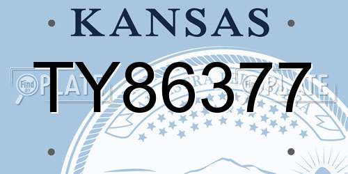 TY86377 Kansas License Plate