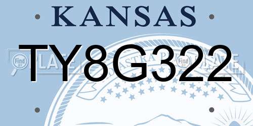 TY8G322 Kansas License Plate