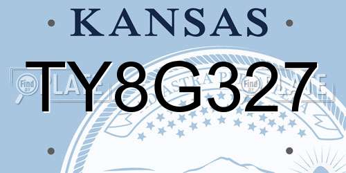 TY8G327 Kansas License Plate