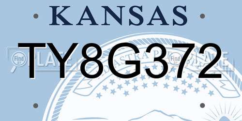 TY8G372 Kansas License Plate