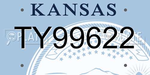 TY99622 Kansas License Plate