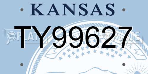 TY99627 Kansas License Plate